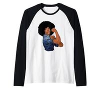 Black We Can Do It Black Rosie The Riveter Manche Raglan