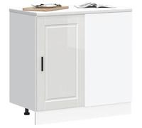 ""Black Week"" Armoire rangement - CLARENCE - Meuble bas de cuisine « Porto » Bois d'ingénierie blanc brillant AA714
