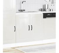 ""Black Week"" Armoire rangement - CLARENCE - Meuble bas pour évier - Kalmar blanc brillant 80x46x81,5 cm AA186