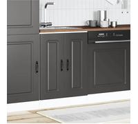 ""Black Week"" Armoire rangement - CLARENCE - Meuble bas pour évier - Kalmar noir 60x46x81,5 cm bois ingénierie AA175