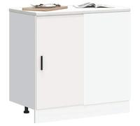 ""Black Week"" Armoire rangement - CLARENCE - Meuble sous évier - ""Lyon"" Bois d'ingénierie blanc AA704