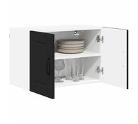 ""Black Week"" Armoire rangement - CLARENCE - Placard mural de cuisine - Noir 60x31x40 cm Bois d'ingénierie AA1420