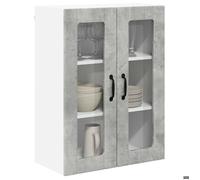 ""Black W rmoire rangement - CLARENCE - Vitrine de cuisine - Grande espace - Gris béton 60x31x80 cm Bois d'ingénierie AA2427