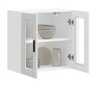 ""Black Week"" Armoire rangement - CLARENCE - Vitrine murale de cuisine - avec porte - en verre Porto blanc AA619