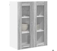 ""Black Week"" Armoire rangement - CLARENCE - Vitrine suspendue - avec étagère -Riga Gris Sonoma 60x31x80 cm AA994