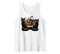 Black White and Orange Halloween Pumpkin Decor for Cat Mom Débardeur