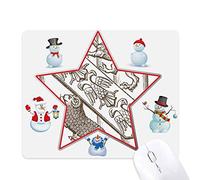 Black White Baroque Sheep Illustration Pattern Christmas Snowman Family Star Mouse Pad