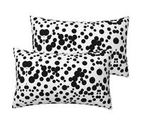 Black & White Big Dot Printing Pillowcase Set of 2 Polyester Pillow Cover Decorative Pillowcases for Patio Bench Sofa 40X60Cm
