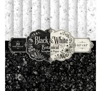 Black & White Botanical Scrapbook Paper: 20 Double-Sided Sheets, 20 Designs, 8.5" x 8.5", Rich Watercolour Floral Craft Pad from Dark Gothic Peonies ... Card Making, Decoupage, Collage & Mixed Media