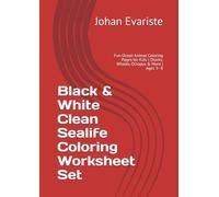 Black & White Clean Sealife Coloring Worksheet Set: Fun Ocean Animal Coloring Pages for Kids | Sharks, Whales, Octopus & More | Ages 3-8
