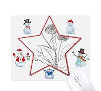 Black White Dandelion Flowers Plant Christmas Snowman Family Star Mouse Pad
