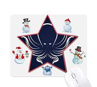 Black White Octopus Marine Life Pattern Christmas Snowman Family Star Mouse Pad
