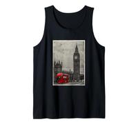 Black & White Retro Real London with Big Ben, London Skyline Débardeur