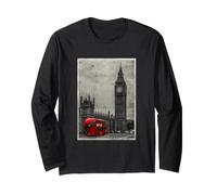 Black & White Retro Real London with Big Ben, London Skyline Manche Longue