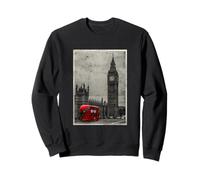 Black & White Retro Real London with Big Ben, London Skyline Sweatshirt