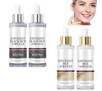 Black White Rice Face Exfoliator,Rice Peeling Ampoule,Soft Exfoliating Face Exfoliator for Pore Minimizer,Ri Ce Bran Water Formula,Hydrating Radiance Boost for All Skin Types (Black and White 2pcs)