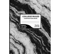 Black & White Wide Ruled Composition Notebook | Notebook for School & Office | Matte Finish, 7.5” x 9.75”, 200 Pages