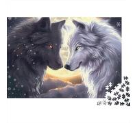Black White Wolves 1000 PiècesJigsaw Puzzle pour Adultes PuzzlesEducatifsPajama Chihuahua Cute Game Défiant Puzzlespuzzle Game pour Tout pour Femmes, Cadeaux pour Hommes70x50cm/1000pcs