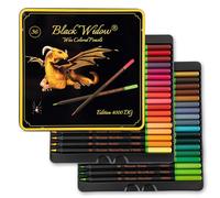 Black Widow Crayons de couleur Dragon, ensemble de 36 crayons de couleur pour coloriage au crayon pour adultes, idéal pour les croquis et les couleurs d'artiste