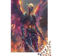 Black Wings Skull Puzzle De 1000 Pièces pour Adultes Puzzle Impossible Classique Moderne Art Mural Cadeau Unique Home Decor Apour Adultes Et Enfants À Partir De 12 Ans 1000pcs (75x50cm)