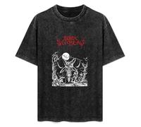 Black Witchery Upheaval of Satanic Might T-Shirt Printed Tee Graphic Top for Men Black Shirt L
