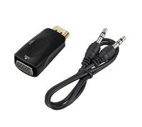 Black -with cable Convertisseur de câble audio compatible HDMI vers VGA, convertisseur de câble audio 1080P, prise jack 3.5mm, PC, ordinateur portable, boîtier TV, écran d'ordinateur ""Nipseyteko