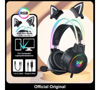 Black with Ear ONIKUMA casque de jeu RGB, avec micro Flexible HD, 3.5mm, pour PC, Xbox, PS4, PS5, Switch, ordinateur ""Nipseyteko