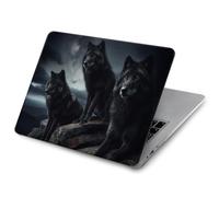 Black Wolf Full Moon Etui Coque Housse pour MacBook Air 13 (2022,2025) - A2681, A3113, A3240