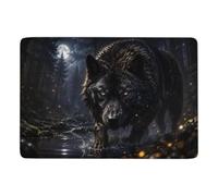 black wolf hunter Tapis à Poils Courts 150 x 100 cm, Doux et Antidérapant | Tapis doux à poils courts avec entretien facile à la main; adapté à une utilisation toute l'année; près du lit ou du canapé