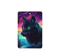 Black Wolf Lot de 4 désodorisants pour voiture Motif forêt colorée