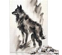 Black Wolf Puzzle Imposible,desafío for Adults Entretenimiento Creativo 1000 Piezas Obra De Arte De Juego De Para Adultos, Regalos A Partir De 14 Años 1000pcs (75x50cm)