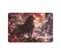 Black Wolf Red Moon Plaque Déco Métal 20x30cm | Pour l'espace loisirs, choisissez des panneaux muraux en métal pour varier la déco.