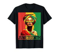 Black Woman Headscarf Lunettes de Soleil Turban Juin 19 Juin T-Shirt