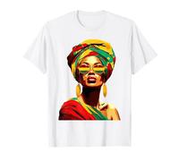 Black Woman Queen Nubian Lunettes de Soleil Drapeau Afrique Juneteenth T-Shirt