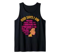 Black Women God Says I Am Precious Forgiven Mélanine Unique Débardeur