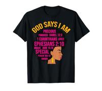 Black Women God Says I Am Precious Forgiven Mélanine Unique T-Shirt