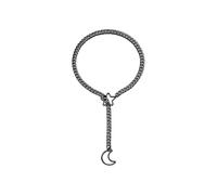 (Black) Women Punk Rock Slip Chain Necklace Heart O Rings Embellishments Adjustable Y Shape Designs for Daily Casual Wear silver gold silver