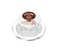 Black Women Queen Warrior Breast Cancer PopSockets PopGrip pour MagSafe
