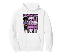 Black Women Strong Knows Her Worth Queen Melanin Girls Citation Sweat à Capuche