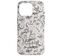 Black Woodland Creatures Toile Ours Lapin Cerf Renard Coque pour iPhone 16 Pro
