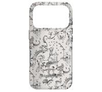 Black Woodland Creatures Toile Ours Lapin Cerf Renard Coque pour iPhone 17 Pro