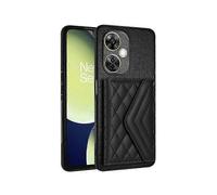 (Black)YB Leather Coating Series-8 Compatible For OnePlus Nord CE 3 Lite 5G Case Phone Card Bag with Kickstand
