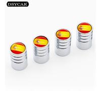 Black4 Pièces/Lot Espagne Drapeau Voiture Vélo Pneus Roue Valve Capuchon Couvre Voiture Style Pour Fiat Audi Ford Bmw Volkswagen Voiture Peugeot Opel