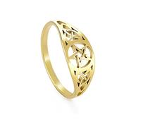 BlackAmazement Bague en acier inoxydable 316L, pentagramme, étoile, cinquième étoile, pentacle, argent, noir, or rose, pour homme et femme, Acier inoxydable