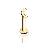 BlackAmazement Boucles d'oreilles labret en acier inoxydable 316L pour tragus, hélix, monroe, croissant, croissant, faucille, lune, argent, or, noir, femme, Acier inoxydable