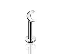 BlackAmazement Boucles d'oreilles labret en acier inoxydable 316L pour tragus, hélix, monroe, croissant, croissant, faucille, lune, argent, or, noir, femme, Acier inoxydable