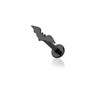 BlackAmazement Boucles d'oreilles Labret en acier inoxydable 316L Tragus Helix Monroe Piercing chauve-souris Bat Argent Or Noir Gothique Femme Homme, Acier inoxydable