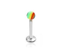 BlackAmazement Boucles d'oreilles labret en acier inoxydable 316L - Tragus Helix Monroe - Rastafarianisme Rasta - Couleurs : 8 mm - 10 mm - Pour homme et femme, acrylique