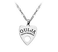 BlackAmazement Collier avec pendentif en acier inoxydable 316L et bois Ouija - Écriture d'âne Oracle marron argenté pour homme et femme, Bois
