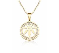 BlackAmazement Collier en acier inoxydable 316L avec pendentif en forme de feuille de cannabis, feuille de chanvre, zircone cubique, doré, argenté, pour homme et femme, Acier inoxydable, Zircone